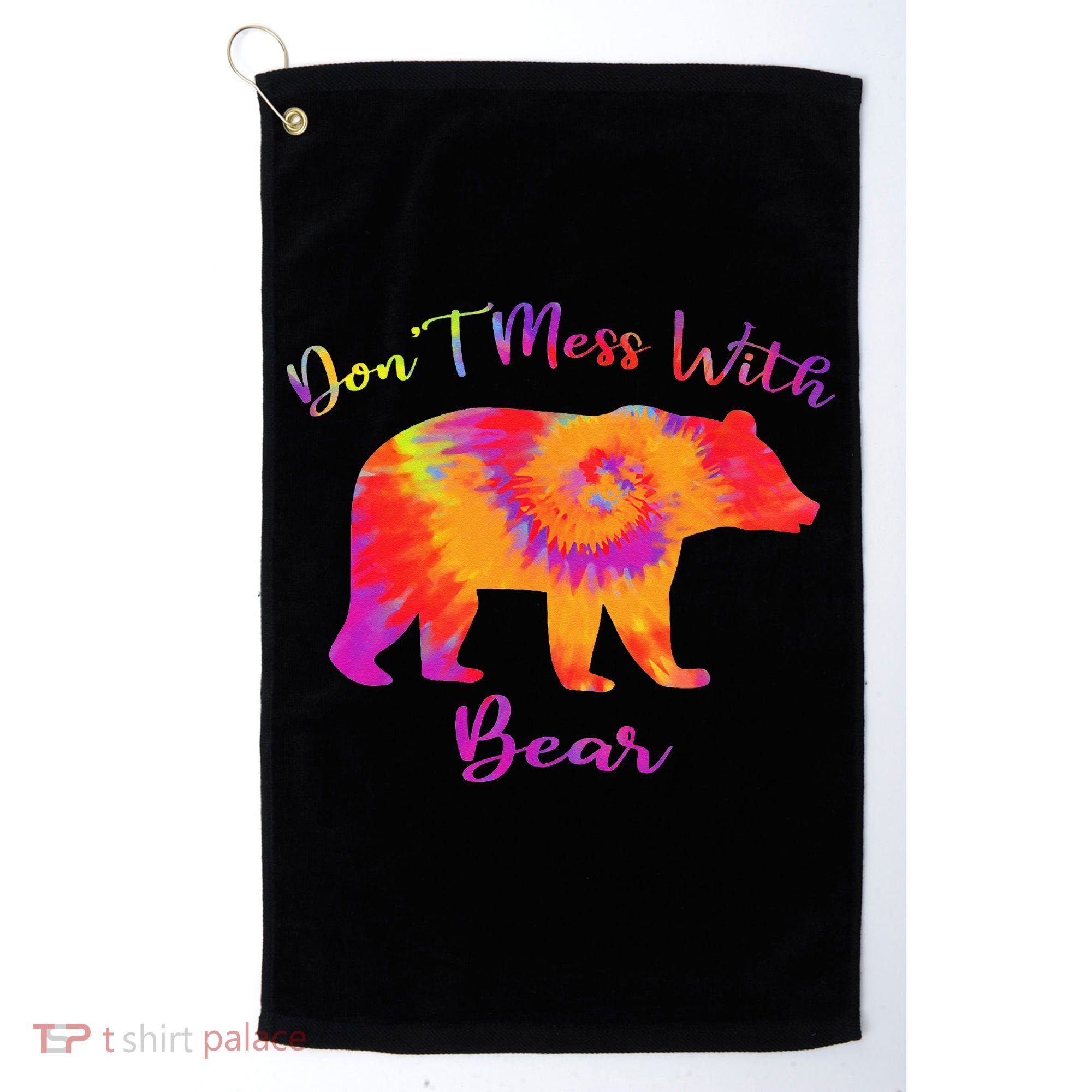 Don't Mess with Mama Bear Funny Mother's Day Tie Dye Golf Towel