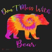 Don't Mess with Mama Bear Funny Mother's Day Tie Dye Golf Towel thumb 3
