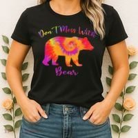 Don't Mess with Mama Bear Funny Mother's Day Tie Dye Women's T-Shirt thumb 2