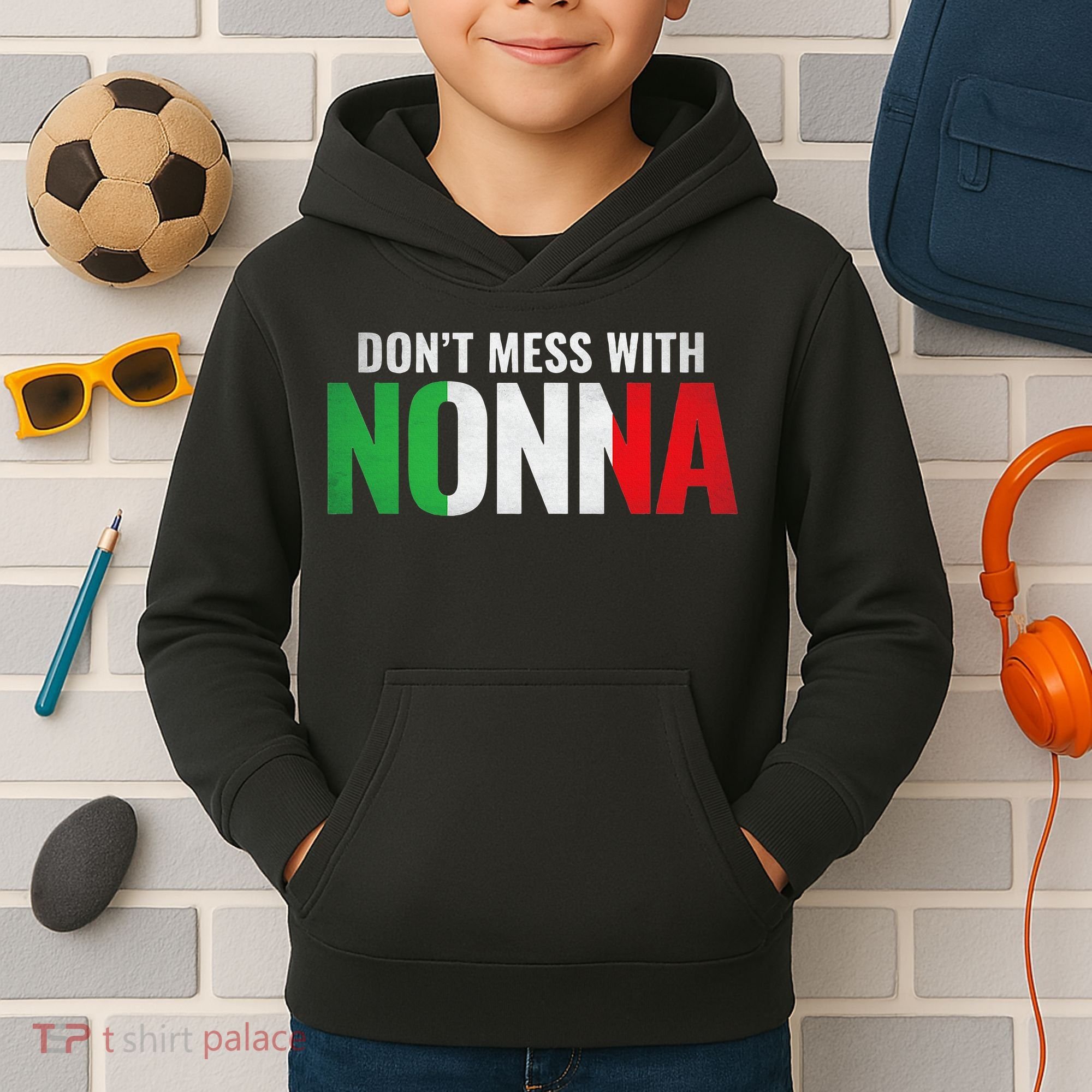 DonT Mess With Nonna Italian Grandma Kids Hoodie