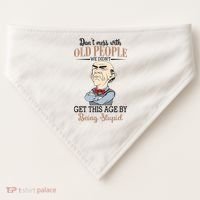 Don't Mess With Old People Old Man USA-Made Doggie Bandana thumb 0