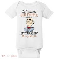 Don't Mess With Old People Old Man Baby Bodysuit thumb 0