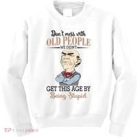 Don't Mess With Old People Old Man Kids Sweatshirt thumb 0