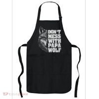 DonT Mess With Papa Wolf Dad For FatherS Day Apron thumb 0