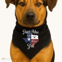 Don't Mess With A Texan Distressed Texas USA-Made Doggie Bandana thumb 1