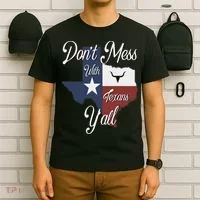 Don't Mess With A Texan Distressed Texas T-Shirt thumb 6