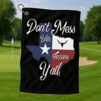 Don't Mess With A Texan Distressed Texas Golf Towel thumb 1