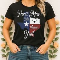 Don't Mess With A Texan Distressed Texas Women's T-Shirt thumb 2