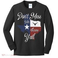 Don't Mess With A Texan Distressed Texas Kids Long Sleeve Shirt thumb 0
