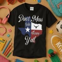 Don't Mess With A Texan Distressed Texas Kids T-Shirt thumb 3