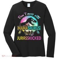 Don't Mess With MamaSAURUS You'll Get Jurasskicked Auntie Women's Long Sleeve Shirt thumb 0