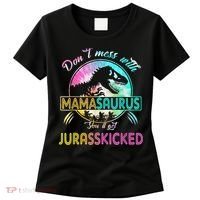 Don't Mess With MamaSAURUS You'll Get Jurasskicked Auntie Women's T-Shirt thumb 0
