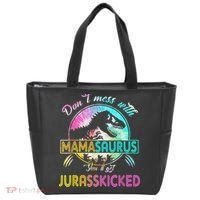 Don't Mess With MamaSAURUS You'll Get Jurasskicked Auntie Tote Bag thumb 0