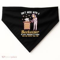Don't Mess With A Beekeeper Funny Beekeeping Quote USA-Made Doggie Bandana thumb 0