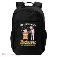 Don't Mess With A Beekeeper Funny Beekeeping Quote Backpack thumb 0