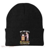 Don't Mess With A Beekeeper Funny Beekeeping Quote Beanie thumb 0