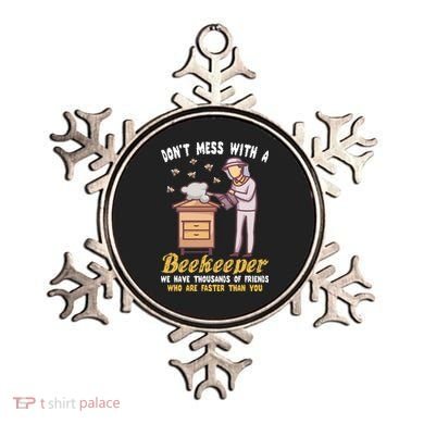 Don't Mess With A Beekeeper Funny Beekeeping Quote Ornament
