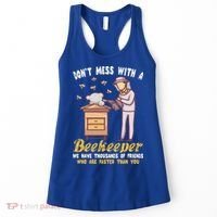 Don't Mess With A Beekeeper Funny Beekeeping Quote Women's Tank Top thumb 0