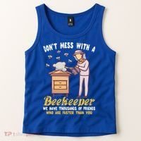 Don't Mess With A Beekeeper Funny Beekeeping Quote Tank Top thumb 2
