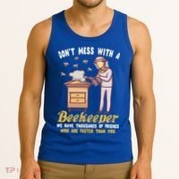 Don't Mess With A Beekeeper Funny Beekeeping Quote Tank Top thumb 3
