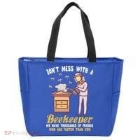 Don't Mess With A Beekeeper Funny Beekeeping Quote Tote Bag thumb 0