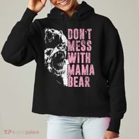 Don't Mess With Mama Bear Funny Mama Bear Ladies Heavyweight Boxy Pullover Hoodie thumb 0