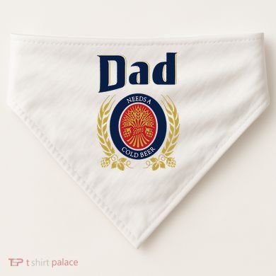 Dad Needs A Cold Beer USA-Made Doggie Bandana