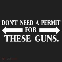 DON'T NEED A PERMIT FOR THESE GUNS FUNNY GYM Women's Sweatshirt thumb 2