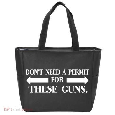 DON'T NEED A PERMIT FOR THESE GUNS FUNNY GYM Tote Bag