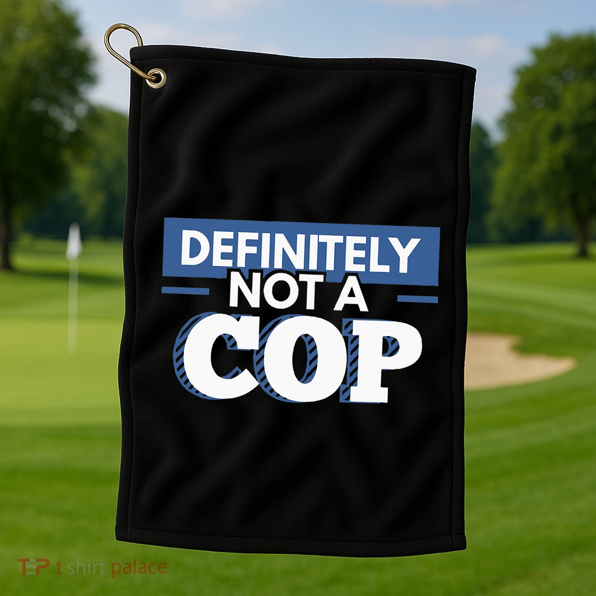 Definitely Not A Cop Funny Undercover Police Gift Golf Towel