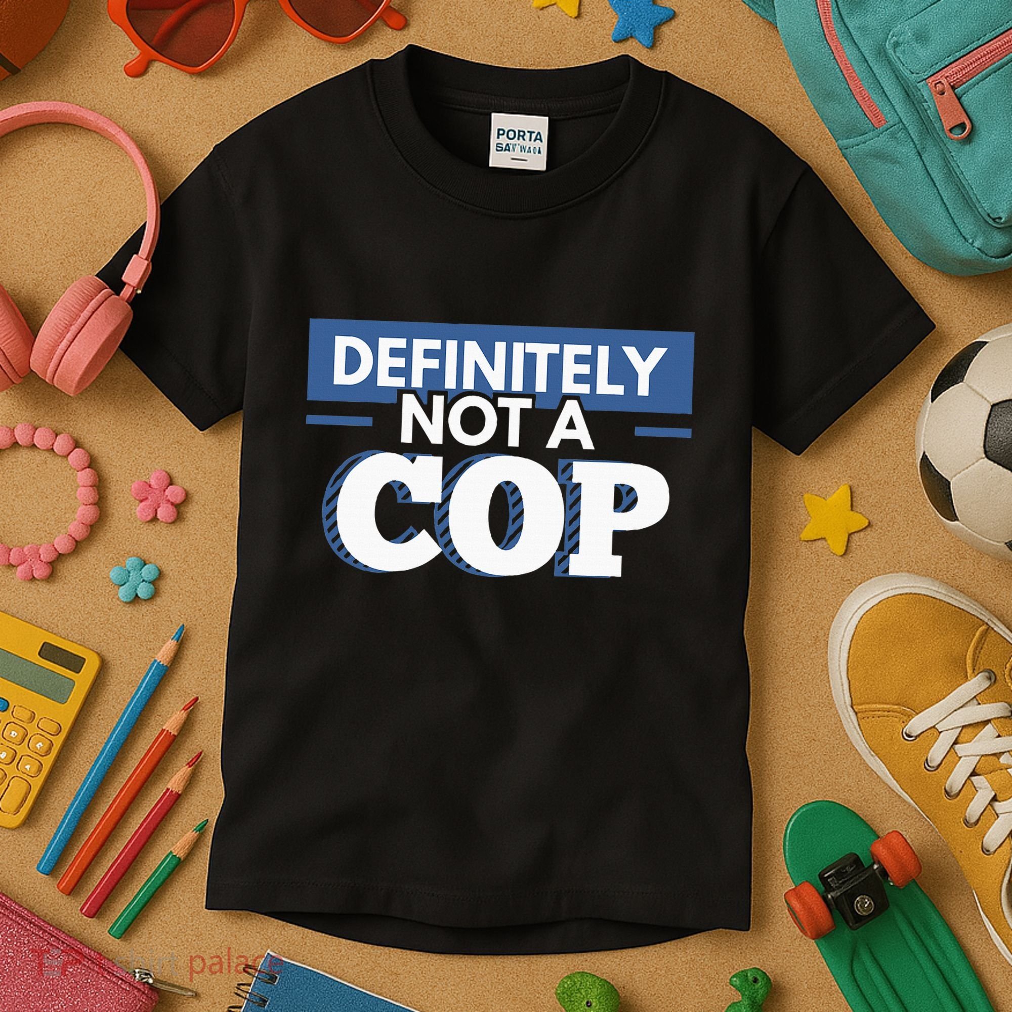 Definitely Not A Cop Funny Undercover Police Gift Kids T-Shirt