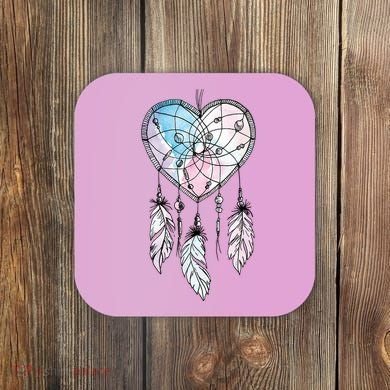 Dreamcatcher Native American Feathers Boho Dream Catcher Coaster