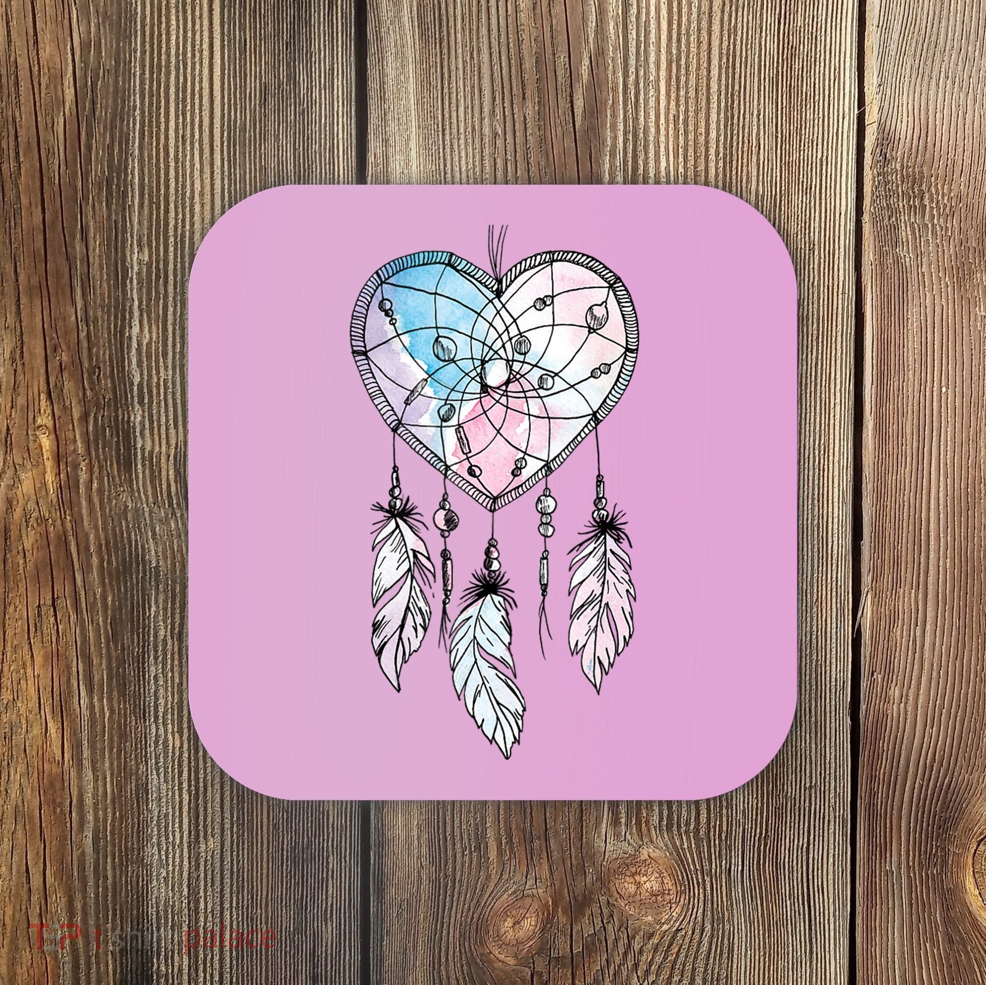 Dreamcatcher Native American Feathers Boho Dream Catcher Coaster