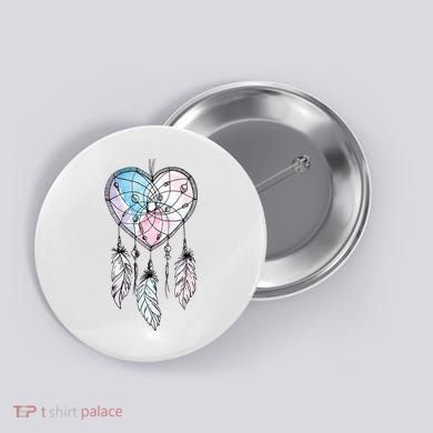 Dreamcatcher Native American Feathers Boho Dream Catcher Button