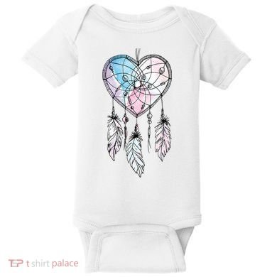 Dreamcatcher Native American Feathers Boho Dream Catcher Baby Bodysuit