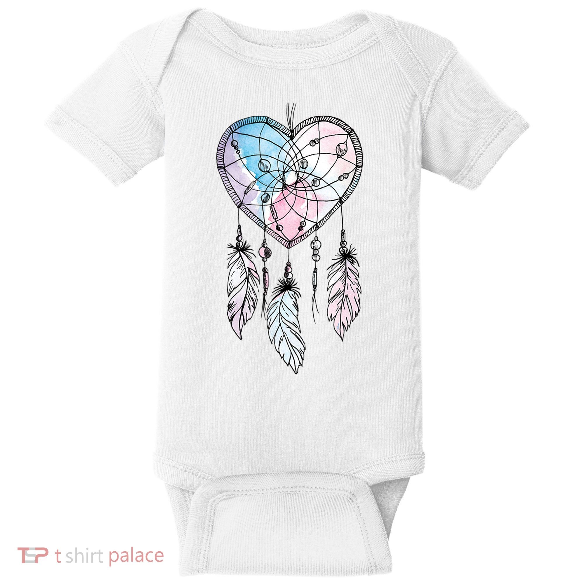 Dreamcatcher Native American Feathers Boho Dream Catcher Baby Bodysuit