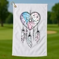 Dreamcatcher Native American Feathers Boho Dream Catcher Golf Towel thumb 1