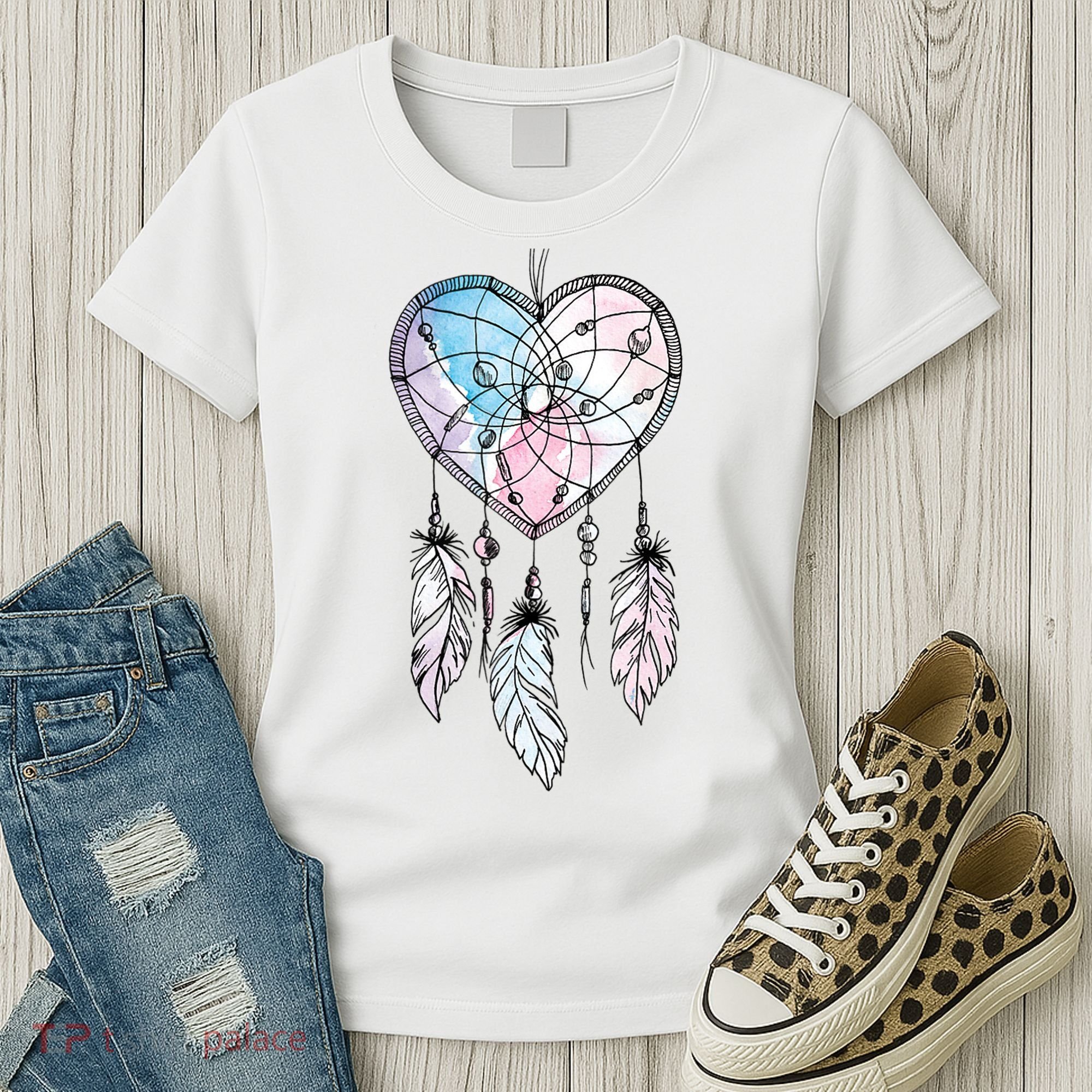 Dreamcatcher Native American Feathers Boho Dream Catcher Women's T-Shirt