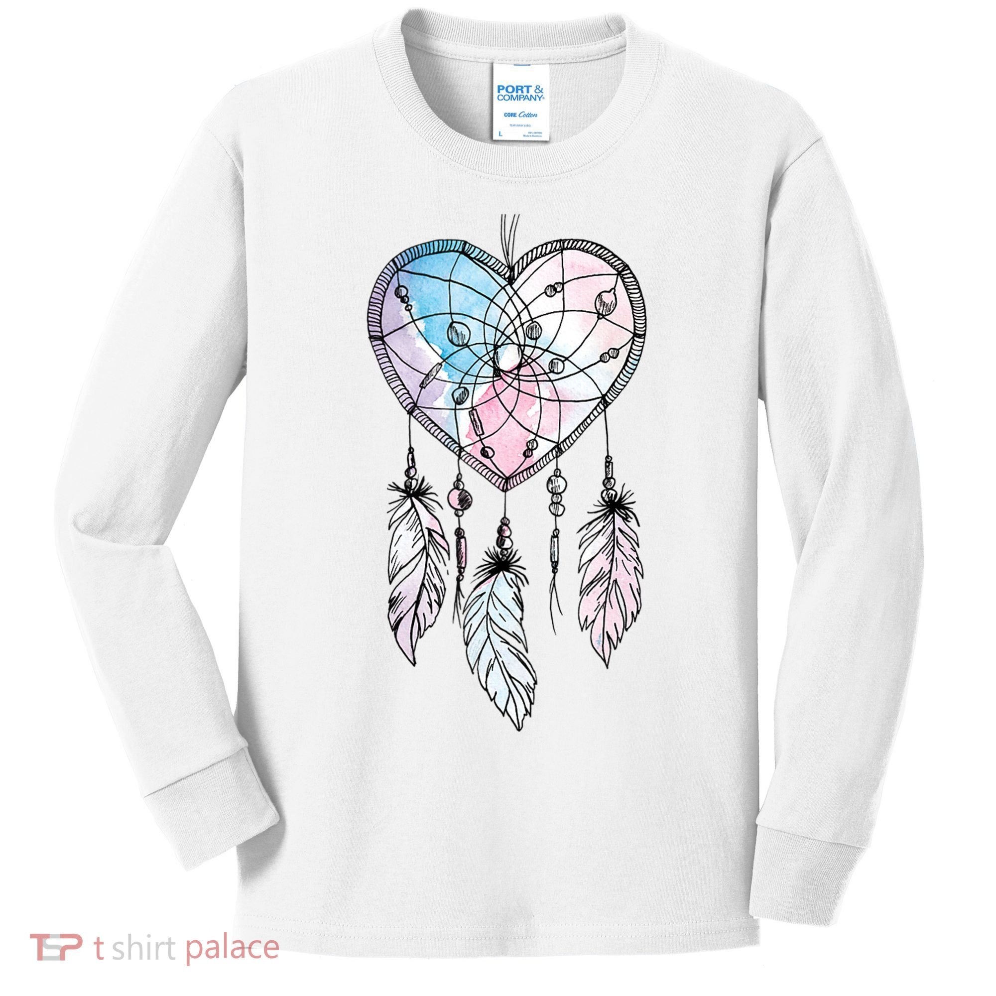 Dreamcatcher Native American Feathers Boho Dream Catcher Kids Long Sleeve Shirt