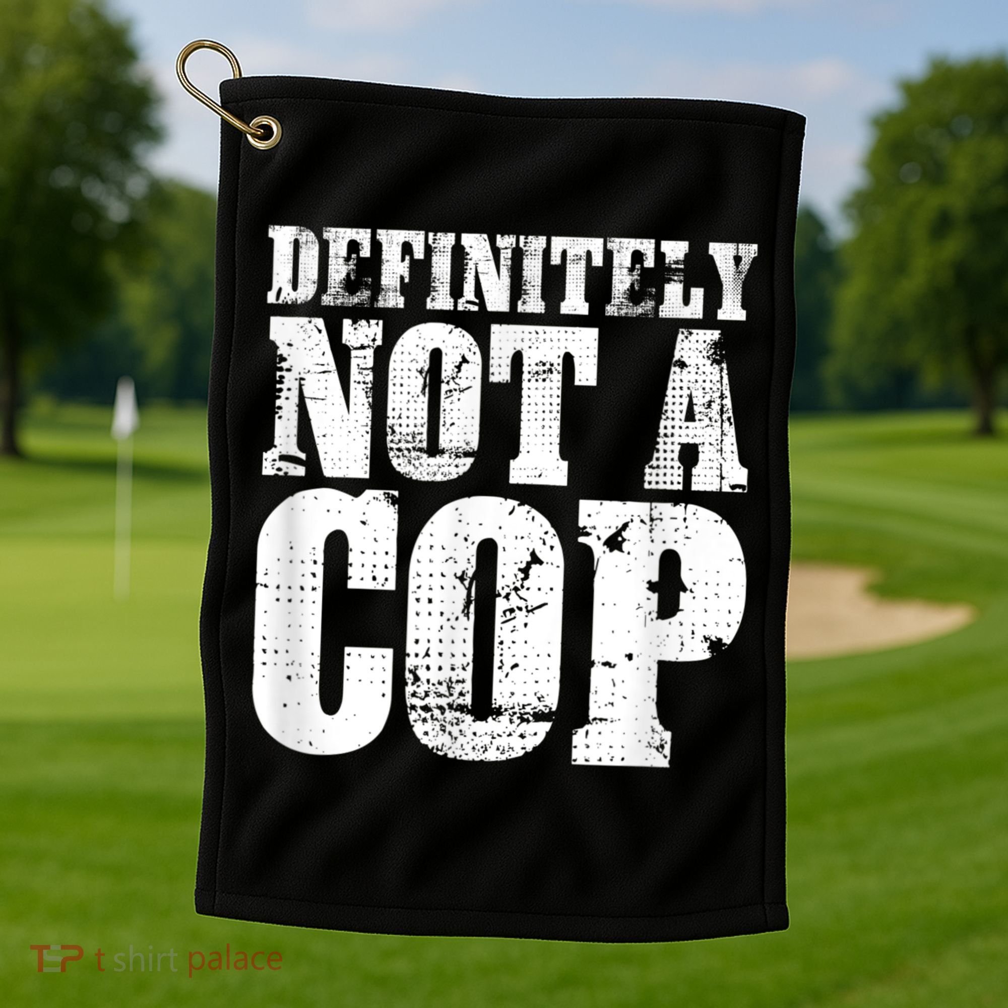 Definitely Not A Cop Funny Undercover Police Officer Apparel Golf Towel