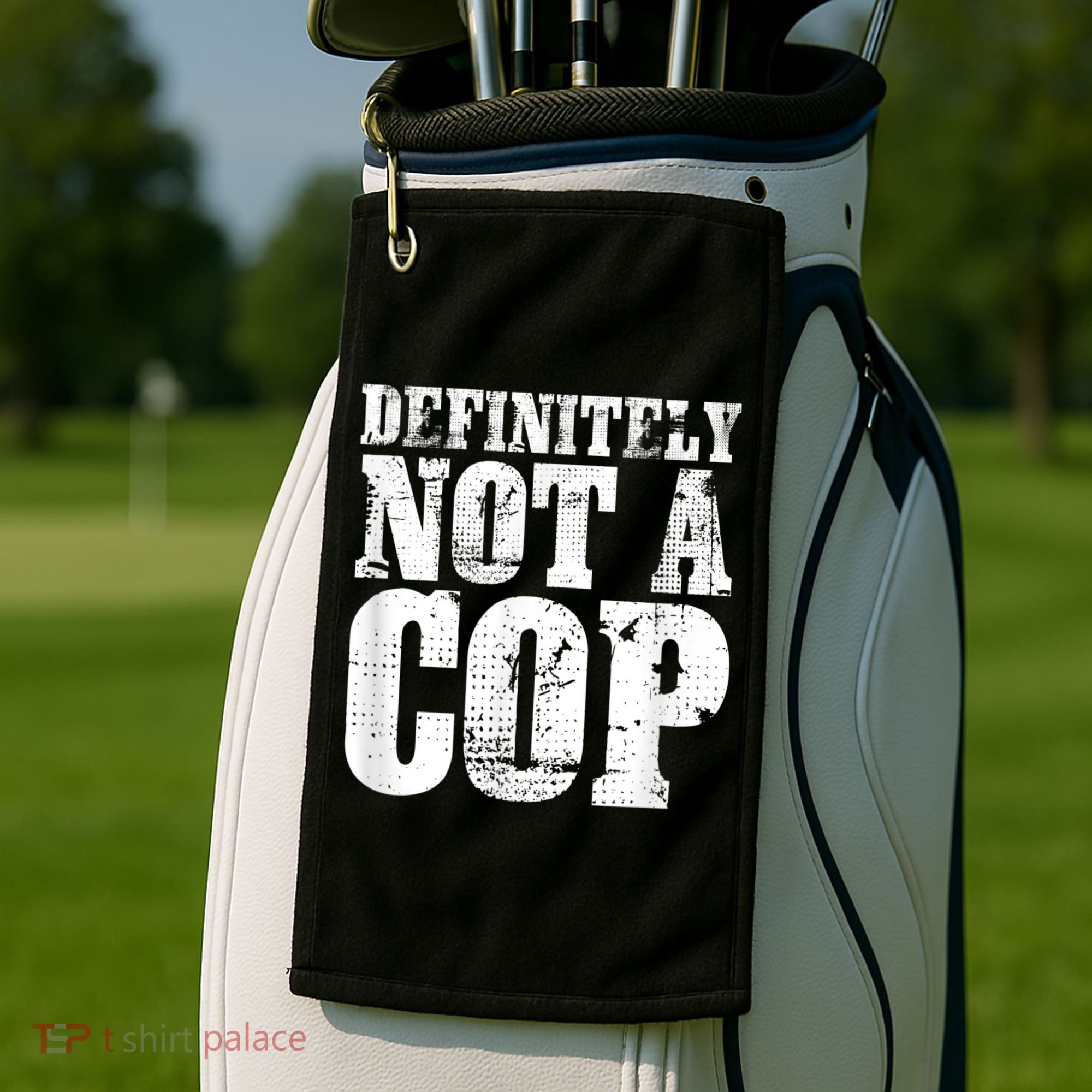 Definitely Not A Cop Funny Undercover Police Officer Apparel Golf Towel