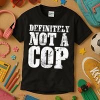 Definitely Not A Cop Funny Undercover Police Officer Apparel Kids T-Shirt thumb 3