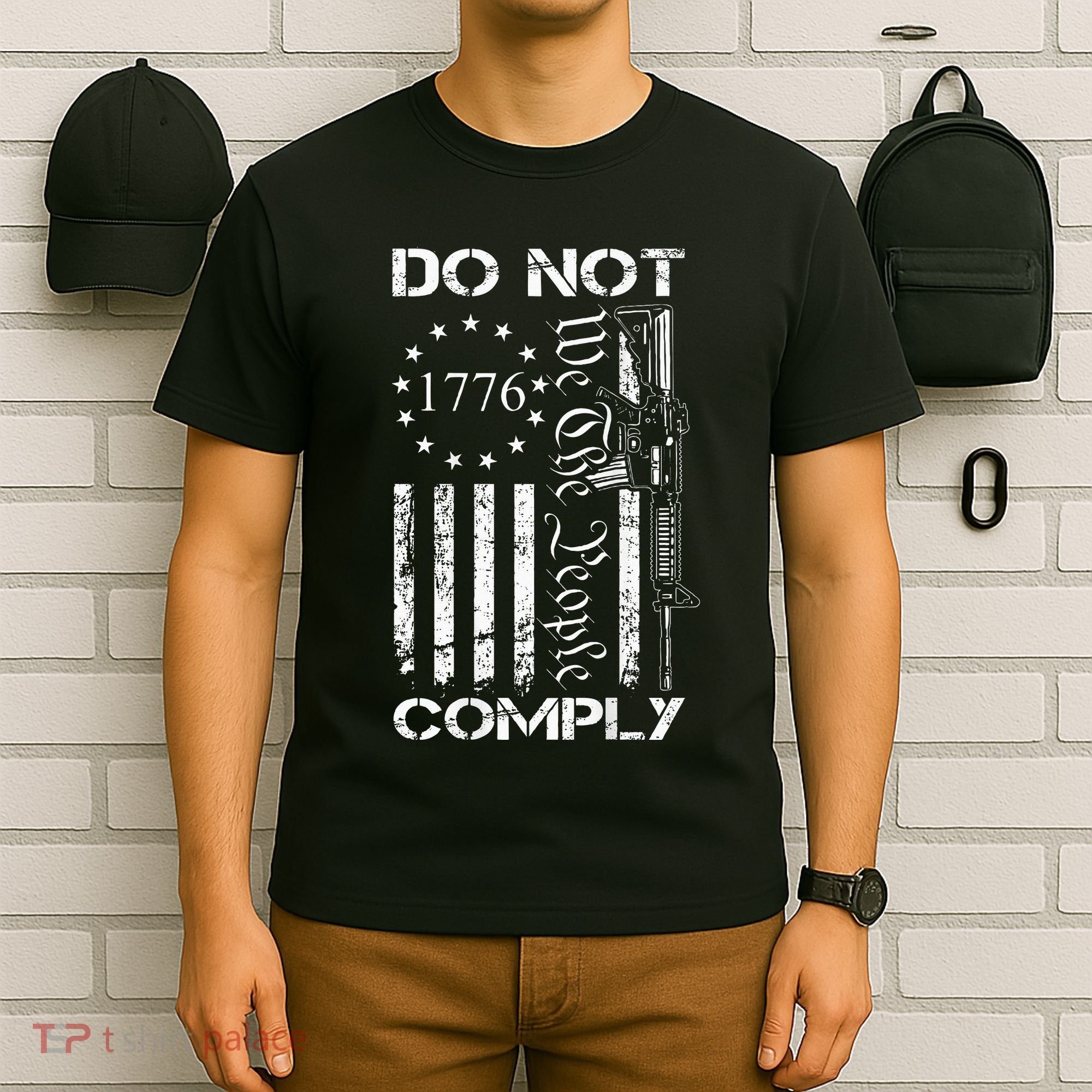 Do Not Comply Ar15 Usa Flag Pro Gun 2nd Amendment T-Shirt