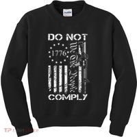Do Not Comply Ar15 Usa Flag Pro Gun 2nd Amendment Kids Sweatshirt thumb 0