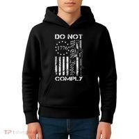 Do Not Comply Ar15 Usa Flag Pro Gun 2nd Amendment Kids Hoodie thumb 4