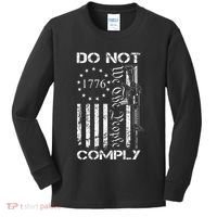 Do Not Comply Ar15 Usa Flag Pro Gun 2nd Amendment Kids Long Sleeve Shirt thumb 0