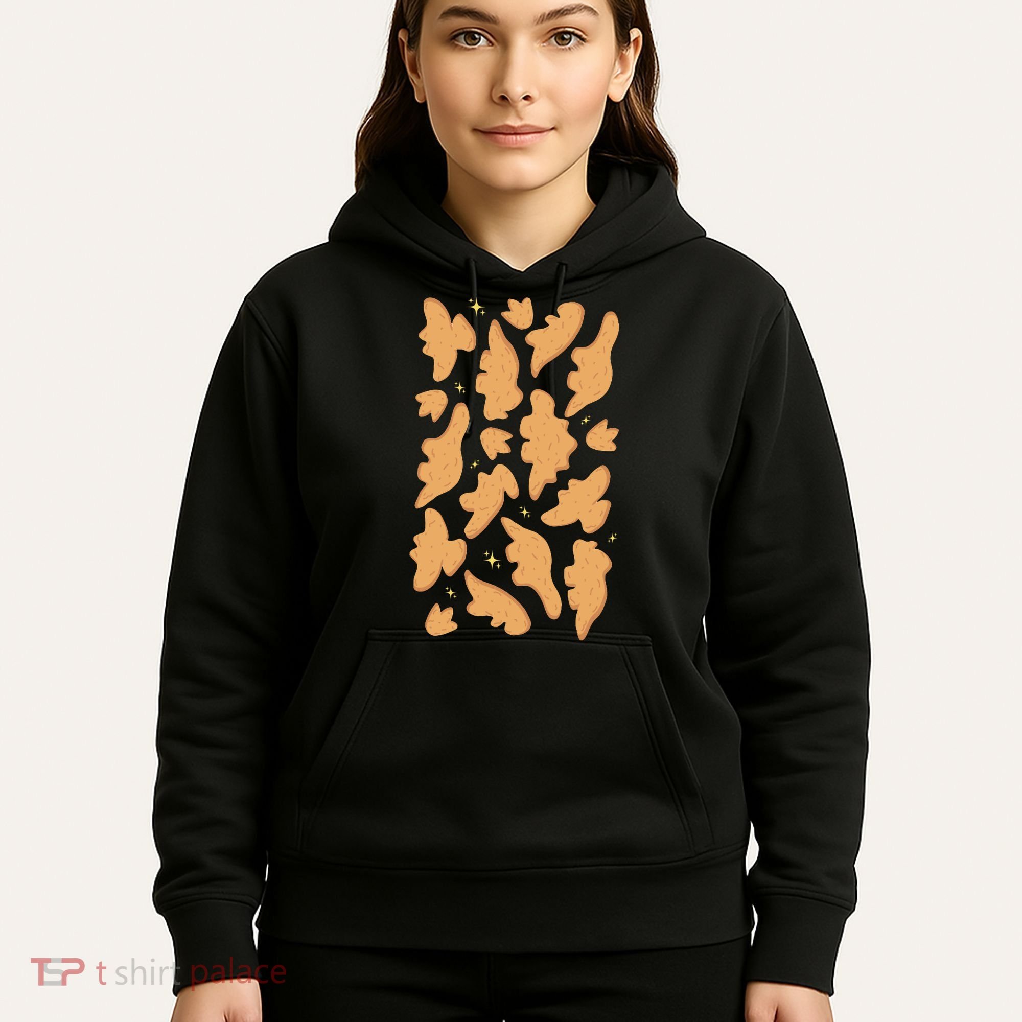 Dino Nuggies Chicken Nuggets Pattern Hoodie