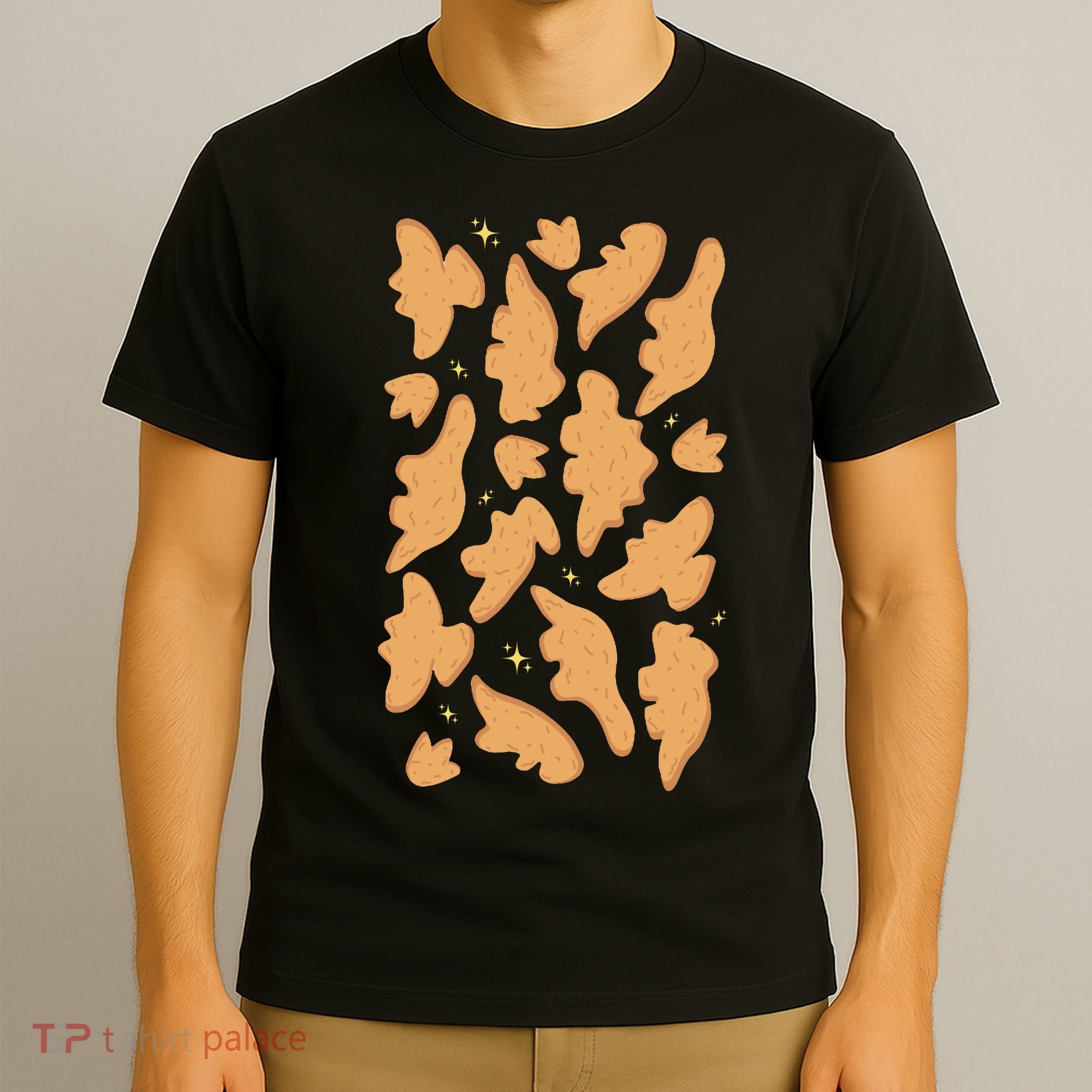 Dino Nuggies Chicken Nuggets Pattern T-Shirt
