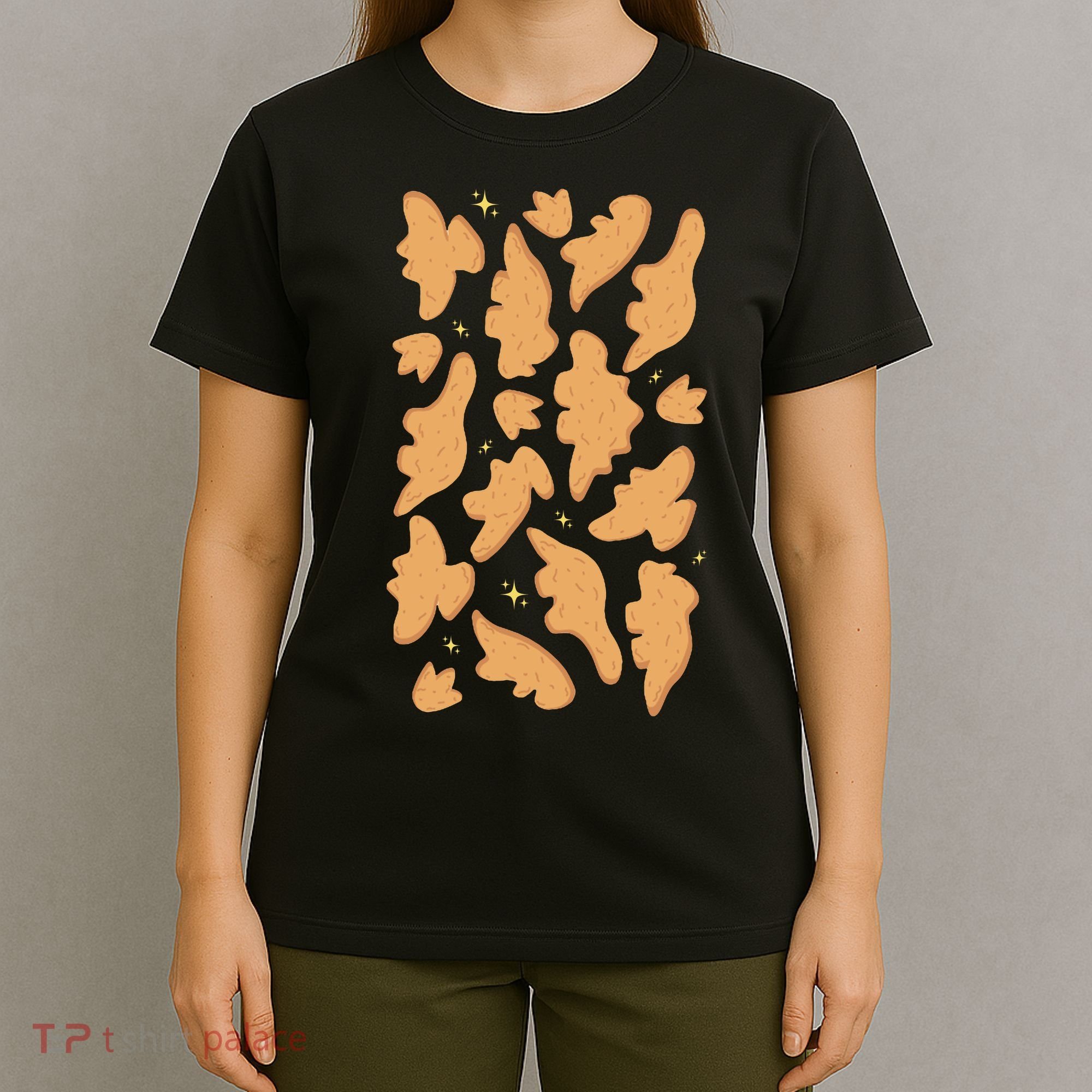 Dino Nuggies Chicken Nuggets Pattern T-Shirt