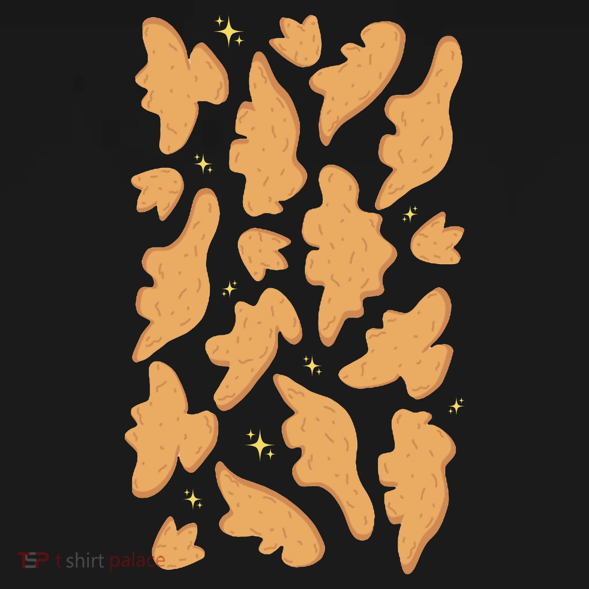 Dino Nuggies Chicken Nuggets Pattern Bucket Hat